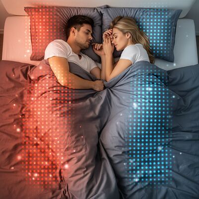 सटीक तापमान विनियमन और गहरी नींद के लिए बेहतर आराम के लिए डुअल जोन जलवायु नियंत्रण प्रणाली के साथ शीतलन कंबल