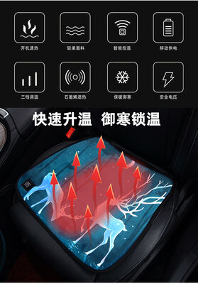 Factory Wholesale Eco-friendly Car Heating Cushion 5V Portable Battery Powered Heated Seat Cushion Crystal Velvet Square