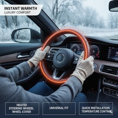 High Quality Graphene Rechargeable Car Steering Wheel Cover Set Fast Heating Infrared Heater 3-second Rapid Overheat Protection