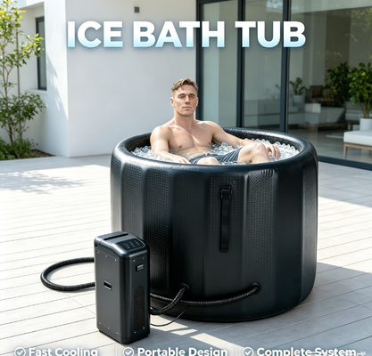 टिकाऊ inflatable बर्फ स्नान टब लीकप्रूफ प्रदर्शन के साथ और ठंड डुबकी सत्र और मांसपेशियों की वसूली का समर्थन ठंडा प्रणाली