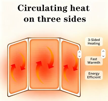 कस्टम आकार इलेक्ट्रिक हीटेड विंडप्रूफ वार्म फुट प्लेट 220V 165W, इनडोर हीटिंग के लिए 3-स्पीड समायोज्य वाटरप्रूफ फुट हीटिंग मैट