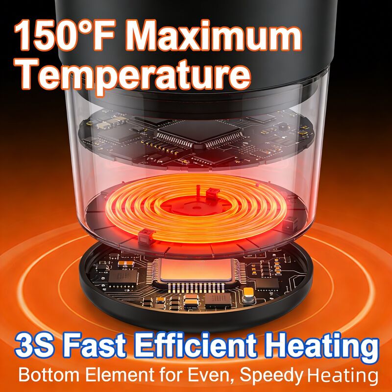 डिजिटल तापमान नियंत्रण, रिचार्जेबल बैटरी, एलईडी डिस्प्ले और सुविधाजनक उपयोग के लिए स्पिल-रेसिस्टेंट ढक्कन के साथ पोर्टेबल स्मार्ट मग