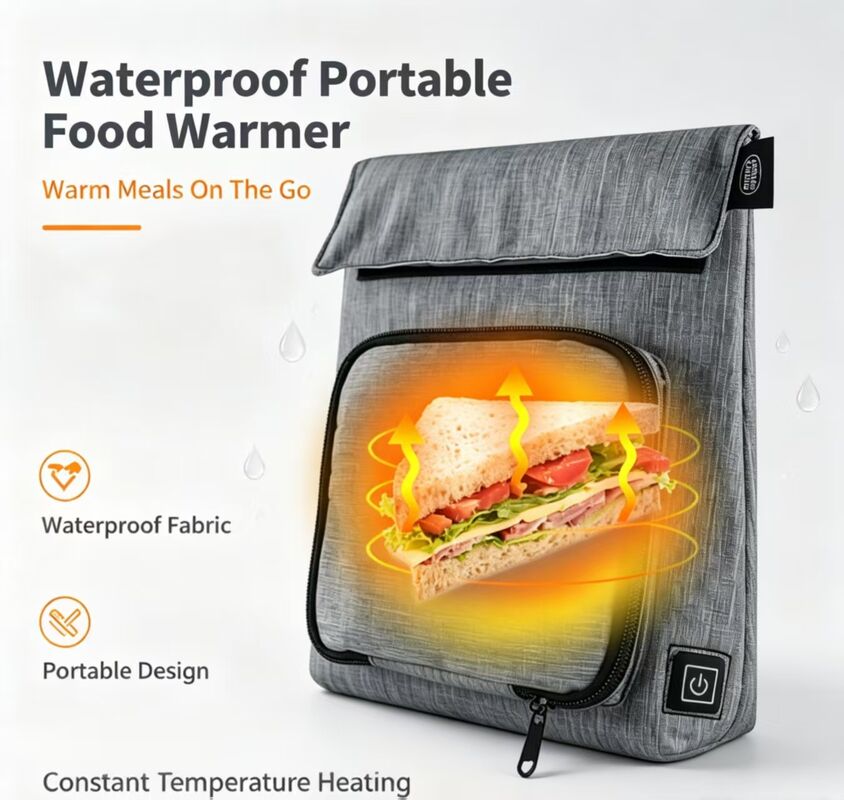 यूएसबी हीटेड वाटरप्रूफ फूड हीटर, पोर्टेबल 3 लेवल 50-59°C समायोज्य तापमान फूड हीटिंग बैग, धोने योग्य हटाने योग्य चार्जिंग लीक-प्रूफ फूड हीटर पॉकेट फॉर ट्रैवल आउटडोर स्कूल पिकनिक
