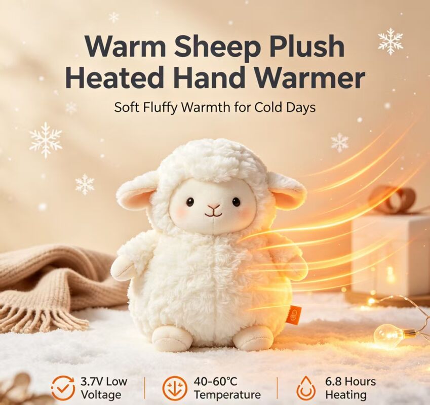 गर्म भेड़ रिचार्जेबल हैंड वार्मर,3-लेवल 40-50-60°C समायोज्य तापमान,6-8H लंबे समय तक चलने वाला पोर्टेबल पॉकेट हीटर,पॉलीस्टर फाइबर शीतकालीन हीटिंग इनडोर आउटडोर उपयोग के लिए उपहार
